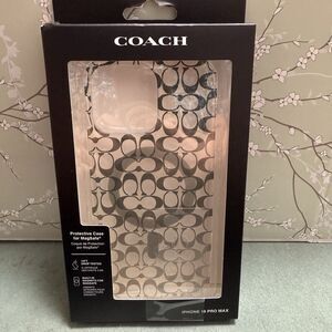 Coach iPhone 16 Pro Max MagSafe Protective Case Signature C  Black Grey Ombré
